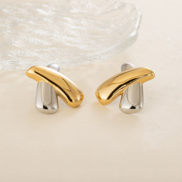 Wholesale Earrings 925 Sterling Silver Geometric Cross Braided Xshaped Electroplated Minimalist Unisex