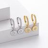 Wholesale Earrings 925 Sterling Silver Geometric Microinlaid Stone Electroplated For Women
