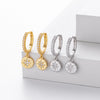 Wholesale Earrings 925 Sterling Silver Geometric Microinlaid Stone Electroplated For Women