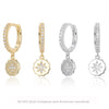 Wholesale Earrings 925 Sterling Silver Geometric Microinlaid Stone Electroplated For Women
