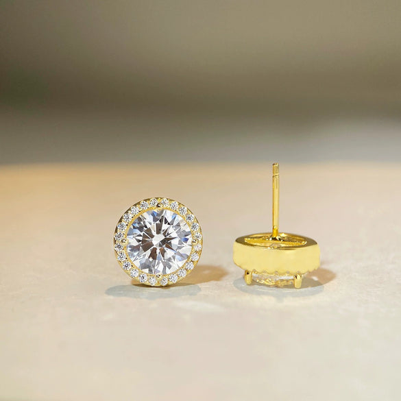 Wholesale Earrings 925 Sterling Silver Geometric Moissanite Platinum Plated