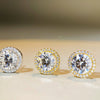 Wholesale Earrings 925 Sterling Silver Geometric Moissanite Platinum Plated