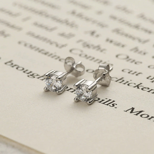 Wholesale Earrings 925 Sterling Silver Geometric Zircon Simple Style
