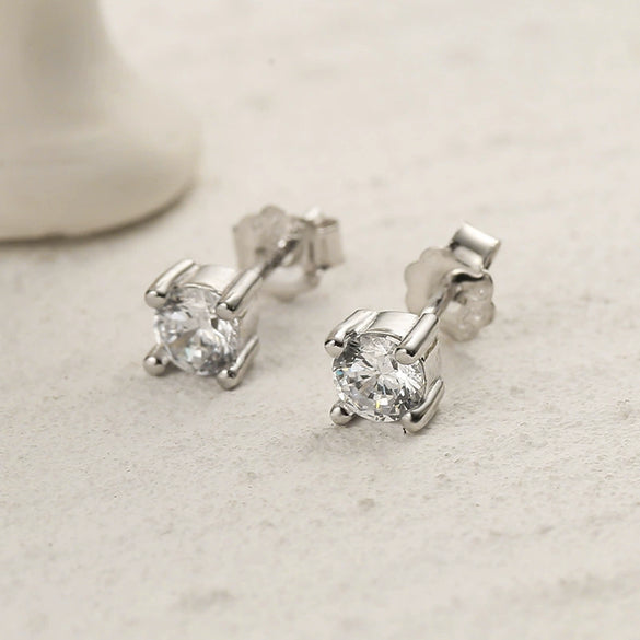 Wholesale Earrings 925 Sterling Silver Geometric Zircon Simple Style