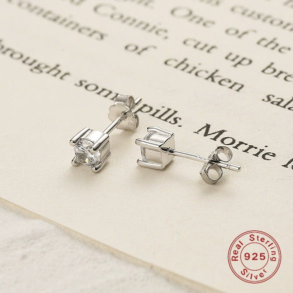 Wholesale Earrings 925 Sterling Silver Geometric Zircon Simple Style