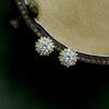 Wholesale Earrings 925 Sterling Silver Goldplated Geometric Sun Design Set With Diamonds Retro Light Luxury Style