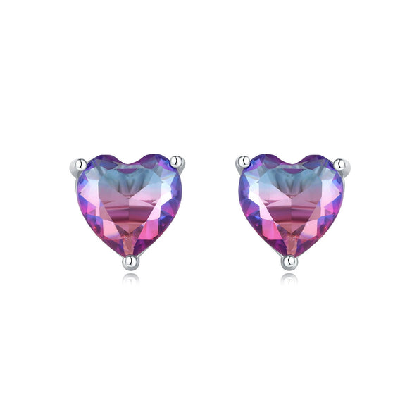 Wholesale Earrings 925 Sterling Silver Heart Shape Electroplated Light Luxury Women's Jewelry