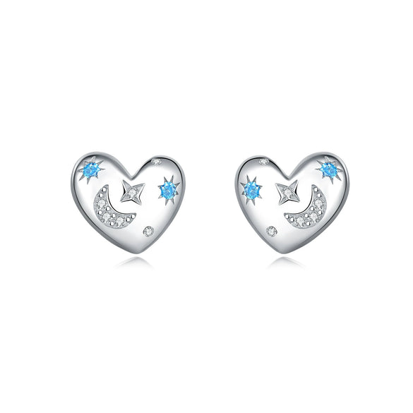 Wholesale Earrings 925 Sterling Silver Heart Shape Electroplated Light Luxury Women's Jewelry
