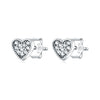 Wholesale Earrings 925 Sterling Silver Heart Shape Electroplated Light Luxury Women's Jewelry