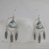 Wholesale Earrings 925 Sterling Silver Inlaid Natural Sea Grain Stone Dropshaped Hollow Tassel Light Luxury Style