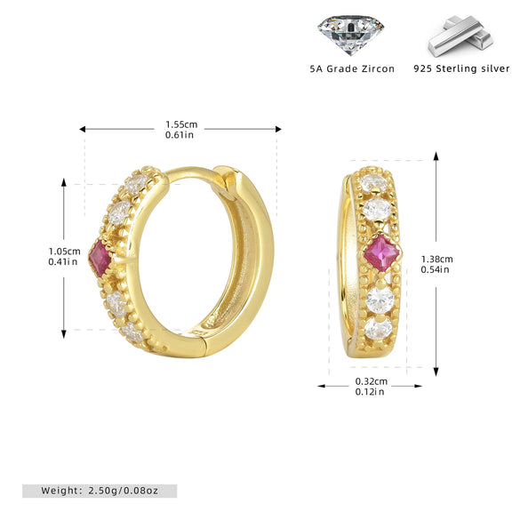 Wholesale Earrings 925 Sterling Silver Inlaid Zircon Geometric Style
