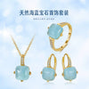 Wholesale Earrings 925 Sterling Silver Natural Aquamarine 14K Gold Heart Shaped Geometric Electroplated Jewelry For Women