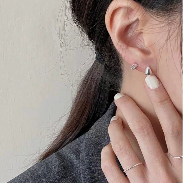 Wholesale Earrings 925 Sterling Silver Water Drop Style With Letters Numbers Text Electroplated For Women