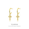 Wholesale Earrings 925 Sterling Silver Zircon Cross Geometric Design