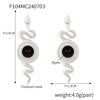 Wholesale Earrings 316L Stainless Steel Agate Natural Stone Geometric Snake Shape Electroplating Design