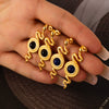 Wholesale Earrings 316L Stainless Steel Agate Natural Stone Geometric Snake Shape Electroplating Design