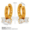 Wholesale Earrings 316L Stainless Steel Bow Inlaid Zircon Electroplated