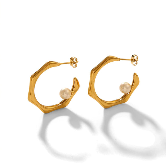 Wholesale Earrings Titanium Steel Cshaped Geometric Electroplated Stainless Steel Design For Women