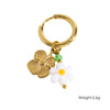 Wholesale Earrings Titanium Steel Geometric And Flower Pattern Electroplated With Original Design