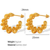 Wholesale Earrings 316L Stainless Steel Geometric Cross Gold Plated For Women Retro Style