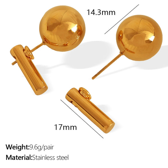 Wholesale Earrings 316L Stainless Steel Geometric Fashion Electroplated 18K Gold Light Luxury Jewelry For Women