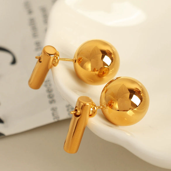Wholesale Earrings 316L Stainless Steel Geometric Fashion Electroplated 18K Gold Light Luxury Jewelry For Women