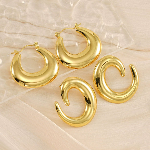 Wholesale Earrings Titanium Steel Geometric Retro Electroplated Luxury Highend Feeling