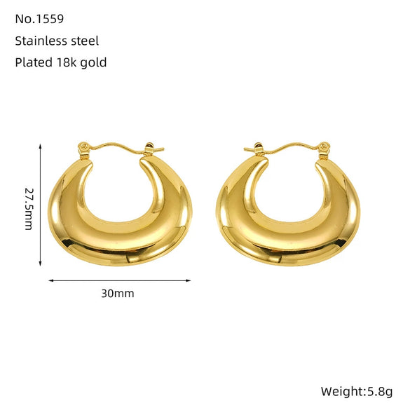 Wholesale Earrings Titanium Steel Geometric Retro Electroplated Luxury Highend Feeling