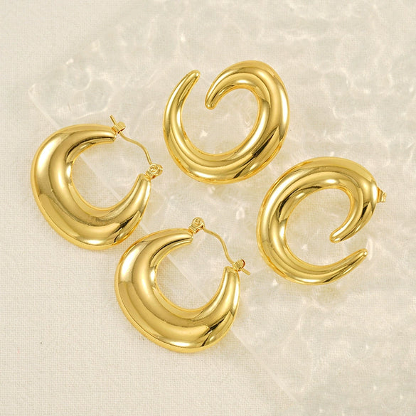 Wholesale Earrings Titanium Steel Geometric Retro Electroplated Luxury Highend Feeling