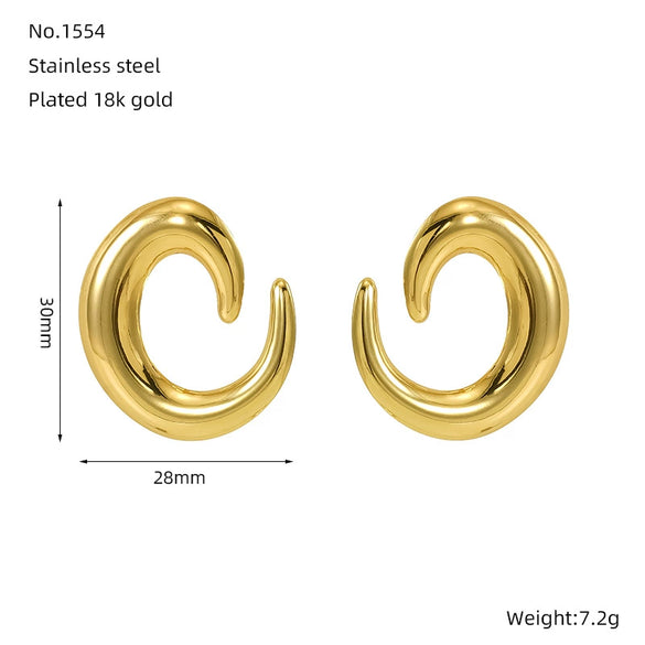 Wholesale Earrings Titanium Steel Geometric Retro Electroplated Luxury Highend Feeling