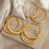 Wholesale Earrings 316L Stainless Steel Gold Plated Geometric Exaggerated Design For Women