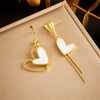 Wholesale Earrings Titanium Steel Goldplated Heart Shape Simple Style