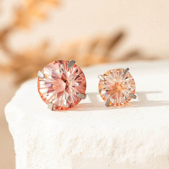 Wholesale Earrings Titanium Steel Inlaid Zircon Geometric Sweet Style For Women