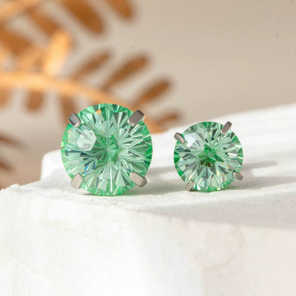 Wholesale Earrings Titanium Steel Inlaid Zircon Geometric Sweet Style For Women