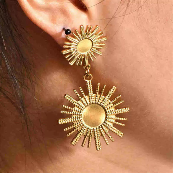 Wholesale Earrings Titanium Steel 18K Gold Plated Bow Tie Pattern Retro Style For Women