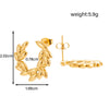 Wholesale Earrings Titanium Steel Light Luxury Style With Heart And Flower Patterns Electroplated