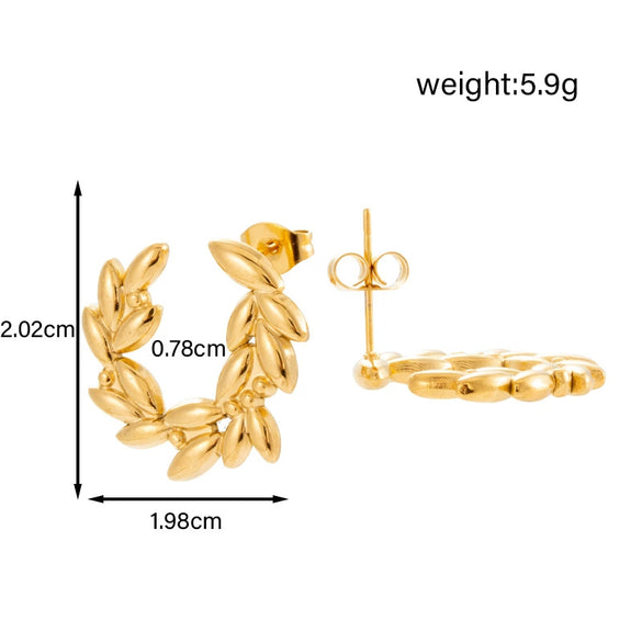 Wholesale Earrings Titanium Steel Light Luxury Style With Heart And Flower Patterns Electroplated