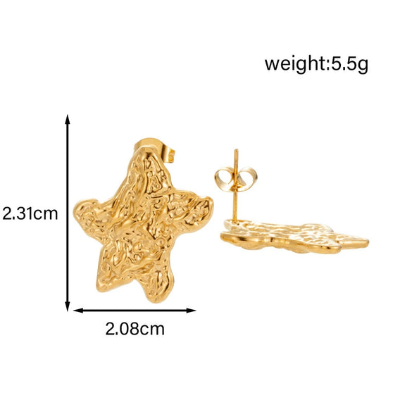 Wholesale Earrings Titanium Steel Light Luxury Style With Heart And Flower Patterns Electroplated