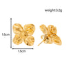 Wholesale Earrings Titanium Steel Light Luxury Style With Heart And Flower Patterns Electroplated