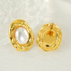 Wholesale Earrings Titanium Steel Pearl Heartshaped Retro Fashion Electroplating For Women