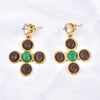 Wholesale Earrings Titanium Steel Retro Natural Style With Animal Zodiac Geometric Cartoon Character Electroplating