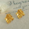 Wholesale Earrings 316L Stainless Steel Rhombus Geometric French Retro Style Electroplated