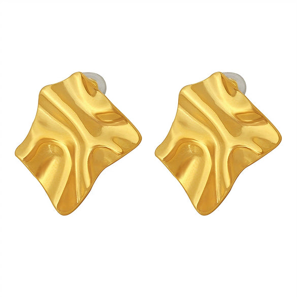 Wholesale Earrings 316L Stainless Steel Rhombus Geometric French Retro Style Electroplated