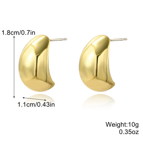 Wholesale Earrings Zinc Alloy Geometric Cshaped Electroplating Simple Style Women's