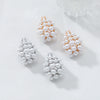 Wholesale Earrings Zinc Alloy Geometric Style Set With Diamonds Retro Light Luxury Imitation Pearl Hollow Design Women's