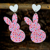 Wholesale Easter Cartoon Bunny Acrylic Earrings With Printing Process