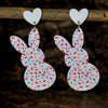 Wholesale Easter Cartoon Bunny Acrylic Earrings With Printing Process