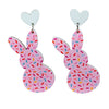Wholesale Easter Cartoon Bunny Acrylic Earrings With Printing Process