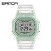 Wholesale Electronic Watch Square Transparent Strap Resin Multifunction Luminous Waterproof Outdoor Sports Light Luxury Style