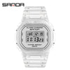 Wholesale Electronic Watch Square Transparent Strap Resin Multifunction Luminous Waterproof Outdoor Sports Light Luxury Style